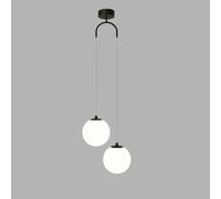 Double Heads Pendant Lighting Modern White Glass Pendant Lights Globe Chandelier Modern Minimalist Pendant Light Bedroom Bedside Hanging Lamp Adjustable Household Kitchen Hanging Suspension Lighting