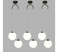 Double Heads Pendant Lighting Modern White Glass Pendant Lights Globe Chandelier Modern Minimalist Pendant Light Bedroom Bedside Hanging Lamp Adjustable Household Kitchen Hanging Suspension Lighting