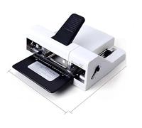 Double-Heads Pneumatic Stapler, Electric Operation, Quiet with 50 Sheet Capacity, Adjustable Binding Spacing, Flipped Storage Tray, Jam Free for Heavy Duty Office Use