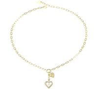Double Heart Necklace by Guess Jewellery - Stainless Steel / Crystal