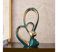 Double Heart Ornament,Double Heart Ceramic Statue,Home Decoration sculpture,Creative Home Modern Gift Office Living Room Decoration Collection Souvenir,Gift.