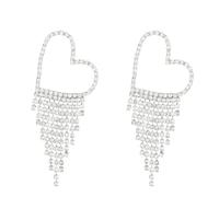 Double Heart Pearl Dangle Earrings For Women Gold Pearl Tassel Drop Earrings Gift Birthday Valentine's Day Mother's Day, Metal