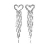 Double Heart Pearl Dangle Earrings For Women Gold Pearl Tassel Drop Earrings Gift Birthday Valentine's Day Mother's Day, Metal