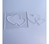 Double Heart Router Template, Clear Acrylic Template, Woodworking Router Template