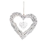 Double Heart Shaped Wicker Wall Hanging Ornament Wedding Handmade Crafts Decoration Photography Props Pendant Office Dormitory
