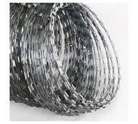 Double Helix Barbed Wire Coils, 30m Galvanized Razor Wire for Farm, Garden, Security - Durable Stretched Ribbon for Enhanced Protection