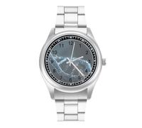Double Helix DNA Structure Men's Wrist Watches Stainless Steel Strap Minimalist Business Quartz Watch for Daily Wear