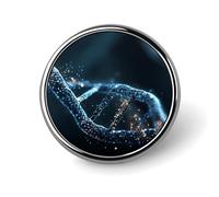 Double Helix DNA Structure Novelty Brooches & Pins Round Personalised Metal Lapel Badge With Butterfly Clutch Clasp