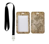 Double Hemisphere ID Card Holders with Black Lanyard, Access Card Holder, Vertical Name Badges Protector for Student, Vertical ID Cards Protector for Men, Nurse Essentials Work Bus Driver Accessories