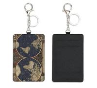 Double Hemisphere Travel Card Holder with Keychain Bus Pass Holder for Women Men with 2 Card Slots Slim Wallet for Nurse Teacher Student Meal Bank Credit Cards Daily Use Paramedic Accessories