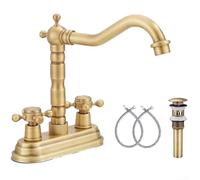 Double-Hole Basin Faucet,Antique Brass Swivel Spout Deck Mount Bathroom Faucet Replacement for Bathroom Kitchen