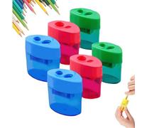 Double-Hole Pen Sharpener,2025 New Type Portable Color Manual Pencil Sharpener, Suitable for Children, Adults, and Home Offices. Must-Have for Students When They Return to School(6PCS) (Oval)