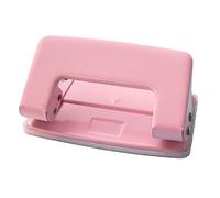 Double Hole Punch Mini, 6mm Hole Spacing 2 Hole Puncher for 1mm Thick Paper, Lightweight Portable Punch Tool for Office, Plastic and Metal in Vibrant Color (Sakura)