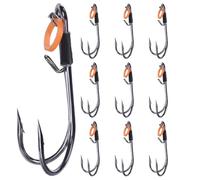 Double Hook Fishing - Pack of 10 Frog Hooks | Anti-Carbon Steel Fishing Iron | Durable Double Dig Hooks for Bass, Trout, Crappie, Grouper, Panfish & Saltwater Beach Fishing
