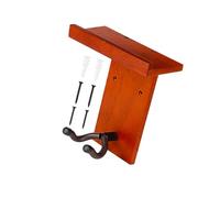 Double Hook Guitar Wall Mount with Built in Pick Holders & Storage Shelf Easy to Use for Acoustic Electric Ukulele Bass Guitar Accessories Organizers Wall Mount