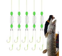 Double Hooks, Fluorescent Green Colour for Optimal Visibility | Accessories Attachment Lures for Fish Optimized Visibility