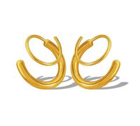 Double Hoop Earrings for Women Single Piercing Tiny Twist Earrings for One Hole Spiral Fake Multiple Piercings Earings Cartilage Conch Helix Piercing Jewelry, Copper, No Gemstone