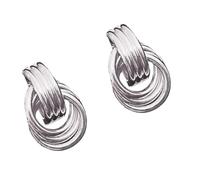Double Hoops Earrings Gold Silver Plated Comfortable Jewelry Accessory for Trendy Women Fashionable Statement Pieces Everyday Earrings
