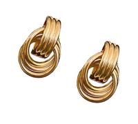 Double Hoops Earrings Gold Silver Plated Comfortable Jewelry Accessory for Trendy Women Fashionable Statement Pieces Everyday Earrings