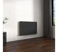 Double Horizontal Modern Oval Column Radiator 600x1003mm Anthracite | Central Heating Wall Mounted Rads,BS EN442 Standards,Column Radiators Designed for UK Hallway, Living Room & Bathroom