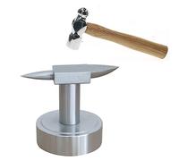 Double Horn Anvil, Iron Horn Anvil Bench Block and Stamping Hammer for Jewelry Making and Metal Smiting
