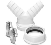 Double hose connection connector 1 1/2 inch + 2 x hose clamps 20-32 mm Ø