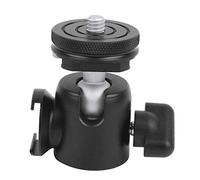 Double Hot Shoe Base Ballhead, Multifunction Alloy Camera Ballhead with 1/4in and 3/8in Screw Holes, Universal Mount for Cameras Microphones Monitors Fill Lights, Lightweight 70g