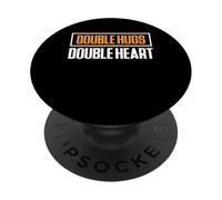 Double Hugs Double Heart Twin Dad Father Of Twins PopSockets Adhesive PopGrip