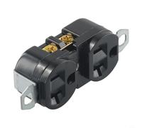 Double Industrial Socket E-09 for Generator, 20A 125V, PA66 Housing with Brass Contacts, AC 2500V, for Commercial and Industrial
