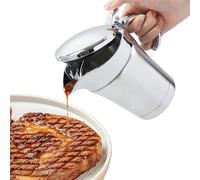 Double Insulated Gravy Boat, 18/8 Stainless Steel Sauce Jug Gravy Boat with Hinged Lid - Ideal for Gravy or Cream at Thanksgiving, Halloween, Christmas, Dishwasher safe (750ML/26 OZ)
