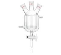 Double Jacketed Reaction Bottle with PTFE Valve Outlet, 1000ml Capacity, Sand Plate for Laboratory Use, Durable and Versatile Reactor System