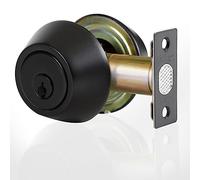 Double keyed Deadbolt Lock - Keyed on Both Sides, 2-Way Adjustable Cylinder Deadbolt (Privacy/Passage), Satin Stainless Steel(Black, Double Side)