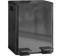 Homcom 2 X 20L Dual Kitchen Bin Pedal Bin For Recycling And Waste, Black