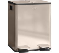 HOMCOM Dual Kitchen Bin 2 x 20L Stainless Steel Soft Close Lid Gold Tone