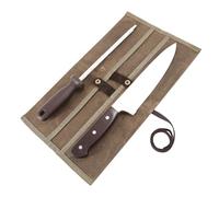 Double Knife Roll for Chefs,Waxed Canvas Vertical Knife Storage Case,Travel Carry-On Roll Bag,Rectangular Protector Sheath Pouch Organizer for Chef Kitchen Cutlery Knives Accessories,Cooking Tool