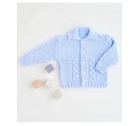 Double Knit Knitting Pattern for Baby Flat Collared or Hooded Cable Jacket (UKHKA 217)