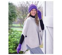 Double Knit Knitting Pattern - Ladies Poncho Hat & Fingerless Gloves (UKHKA 238)