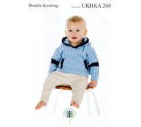 Double Knitting DK Pattern - Child’s Long & Short Sleeve Hoodies UKHKA 260