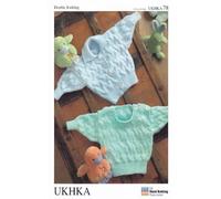Double Knitting DK Pattern for Baby Long Sleeved Cardigan & Sweater Ribbed Detail (UKHKA 78)