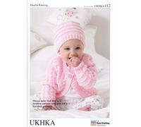 Double Knitting DK Pattern for Long Short Sleeved Baby Cardigans Hat & Blanket (UKHKA 112)