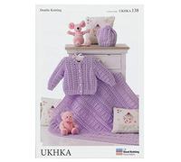 Double Knitting Pattern - Matching Baby Cardigan, Hat & Blanket (UKHKA 138), 12'' - 20'' Chest