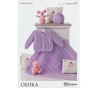 Double Knitting Pattern - Matching Baby Cardigan, Hat & Blanket (UKHKA 138), 12'' - 20'' Chest