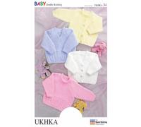 Double Knitting Pattern - UKHKA 34 Baby Cardigans & Sweaters, 16'' - 24'' chest