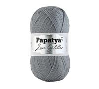 Double Knitting Yarn with Glitter/Lurex/Twinkle/Sparkle-Papatya Love Glitter Shade 2560 Silver Grey