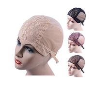 Double Lace Wig Cap for Making Wigs With Adjustable Strap on the Back Glueless Wig Caps Hairnets (Blonde M 54cm)
