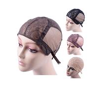 Double Lace Wig Cap for Making Wigs With Adjustable Strap on the Back Glueless Wig Caps Hairnets (Dark Brown XL58cm)