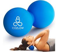 Double Lacrosse Silicone Massage Ball - Cobalt Blue - Peanut Trigger Point Roller for Mobility, Deep Tissue Therapy, Myofascial Release - Ergonomic Acupressure Tool for Muscle Pain Relief - by Cozlow