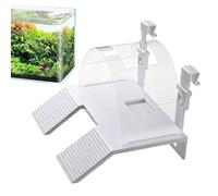 Double Ladder Turtle Ramp - Reptile Resting for Terrarium | Eco-Safe Acrylic, Integrated Suction Cups, Textured Climbing Steps for Enclosure Shelters Shops Home Office