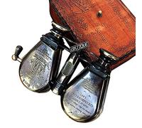 Double Lance Binoculars/Monocular Solid Antique Brass Telescope With Leather Case Sailor/Pirate Spyglass Kids Birthday/Anniversary Presents