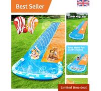 Double Lane Water Slide 22.5ft with Built-In Sprinkler & Splash Pool for Kids